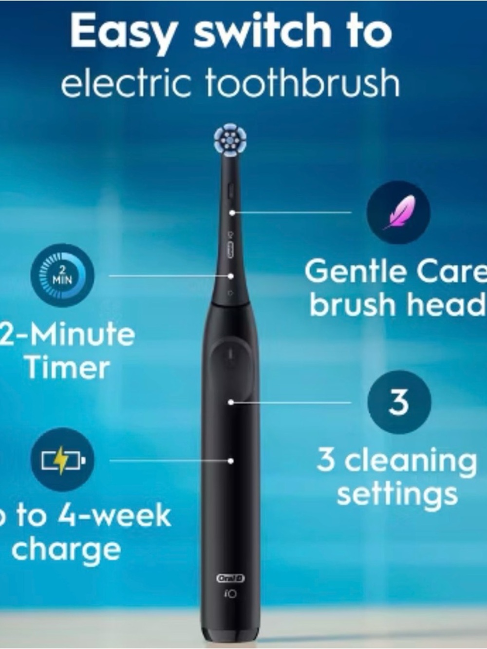 Oral‑B iO Series 2 Black Electric Toothbrush - Picture 2 of 5